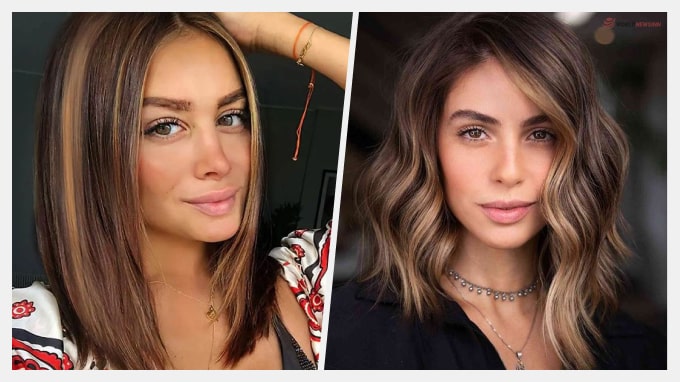Highlighted Hair With Side Bangs