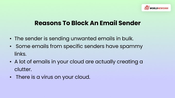 Reasons To Block An Email Sender